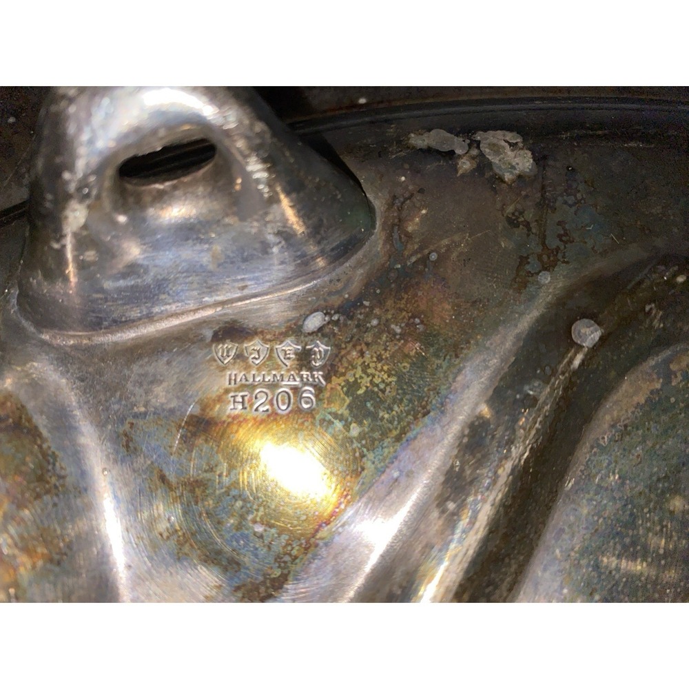 Vintage Silver Plates Leaf Shaped Tray Platter Hallmark UJEP H206 - 18"X12.5"‎ - Picture 7 of 8